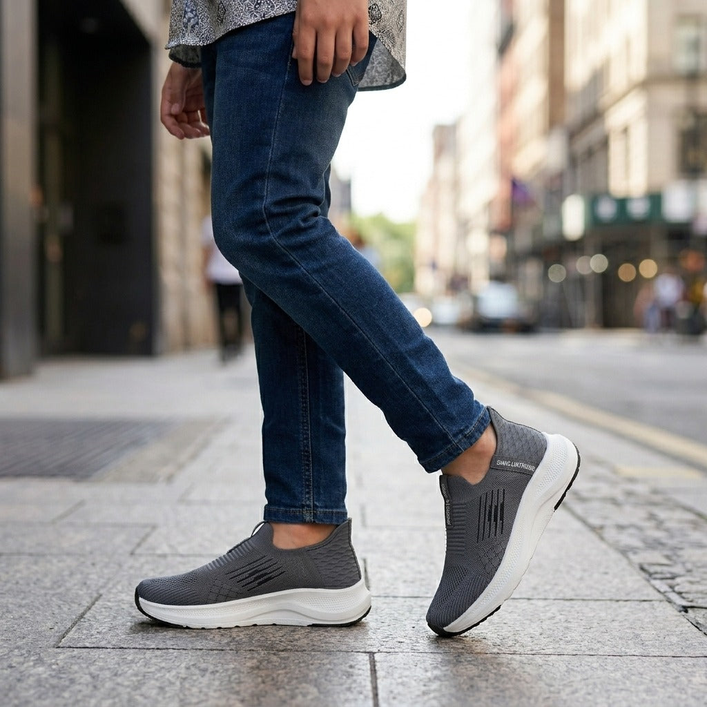 Grey Slip On Sneakers