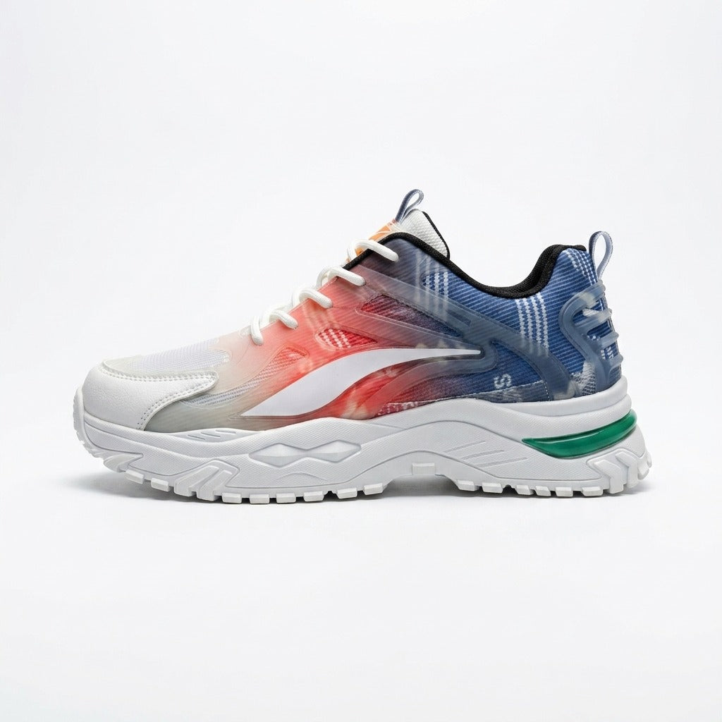 White Red Blue Sporty Sneakers