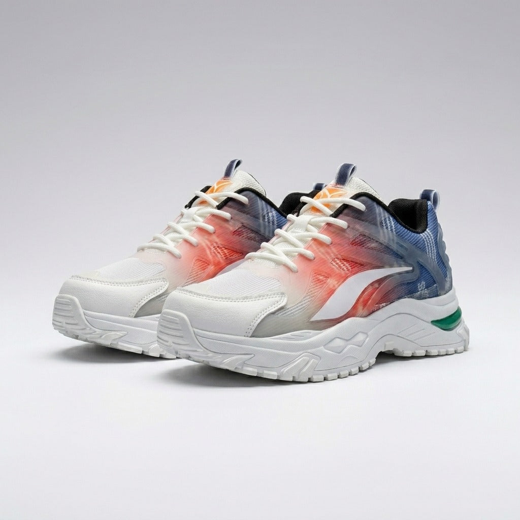 White Red Blue Sporty Sneakers