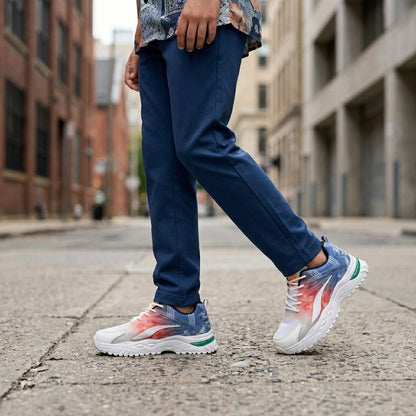 White Red Blue Sporty Sneakers