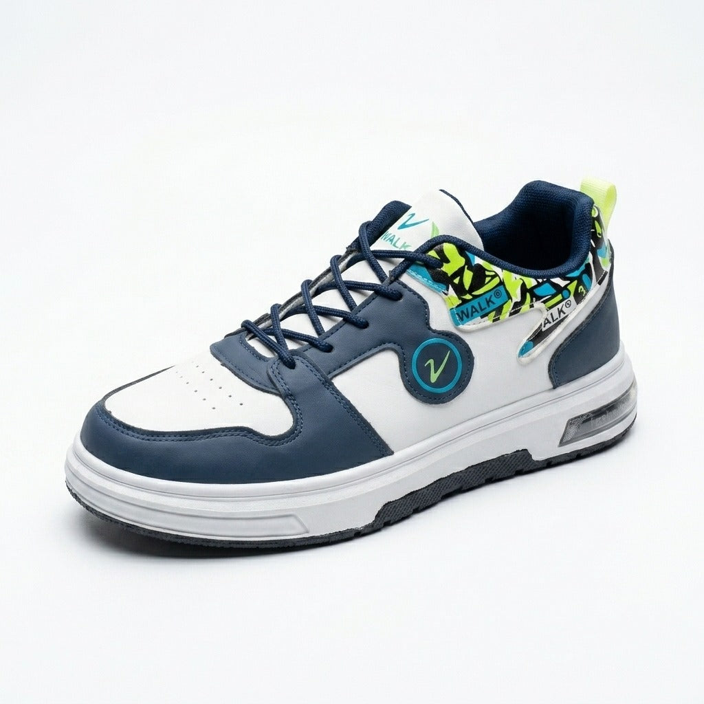 White Navy Street Sneakers
