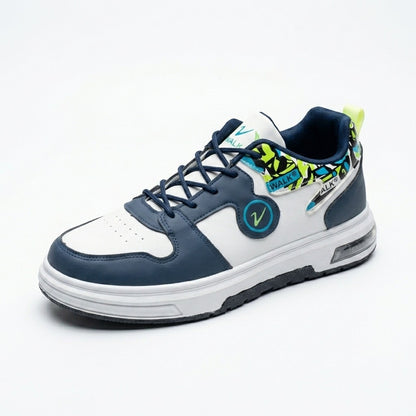 White Navy Street Sneakers