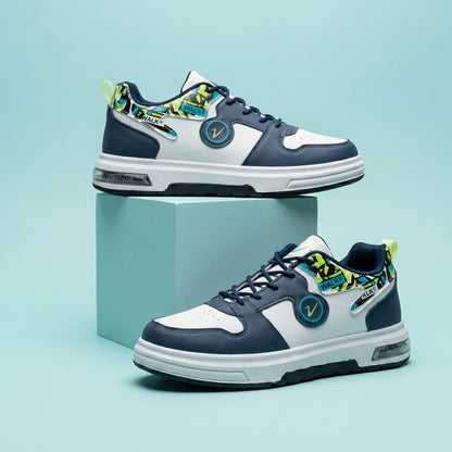 White Navy Street Sneakers