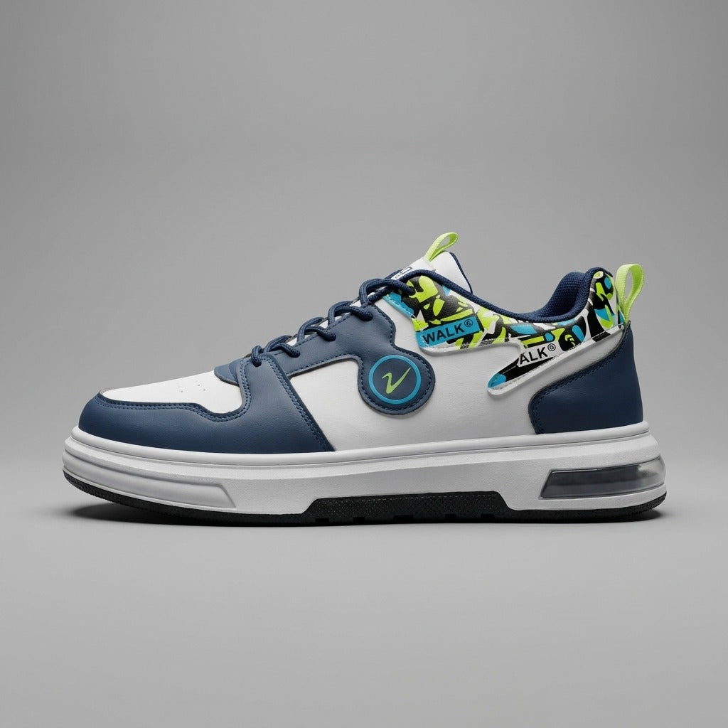 White Navy Street Sneakers
