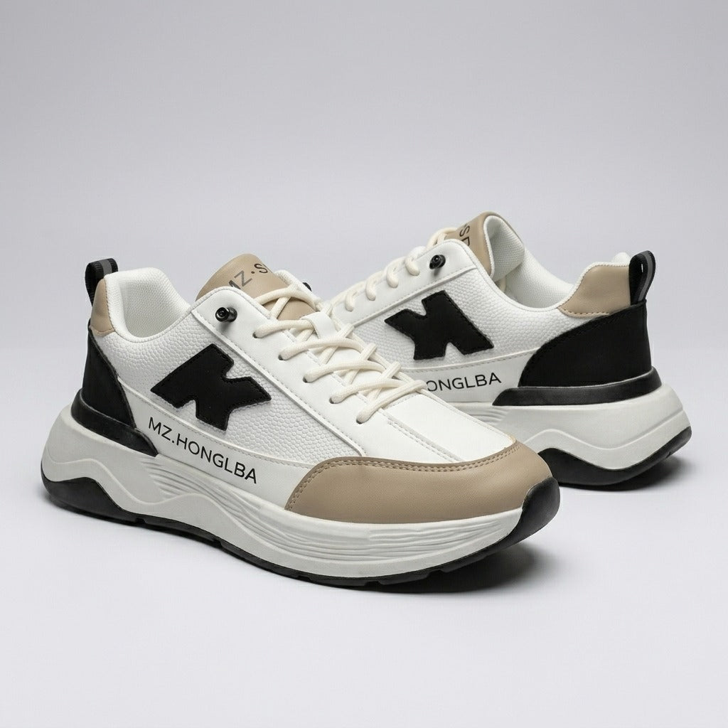 White Beige Casual Sneakers