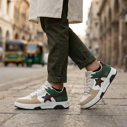 White Green Star Sneakers