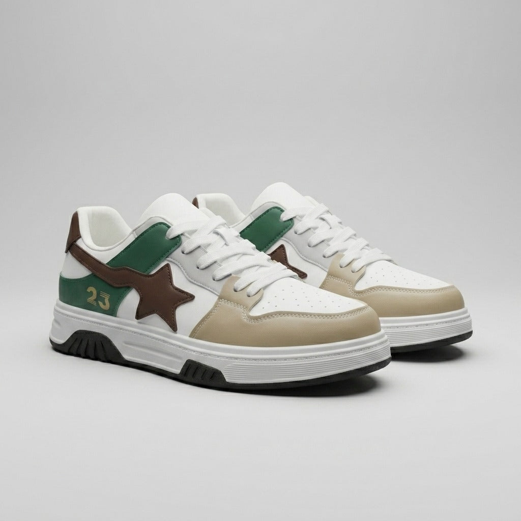 White Green Star Sneakers