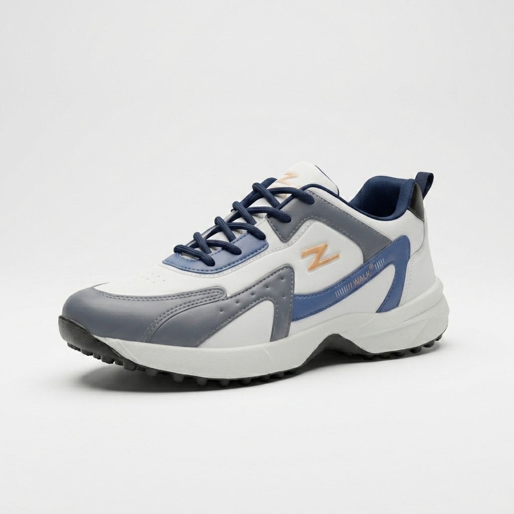 White Grey Navy Walk Sneakers