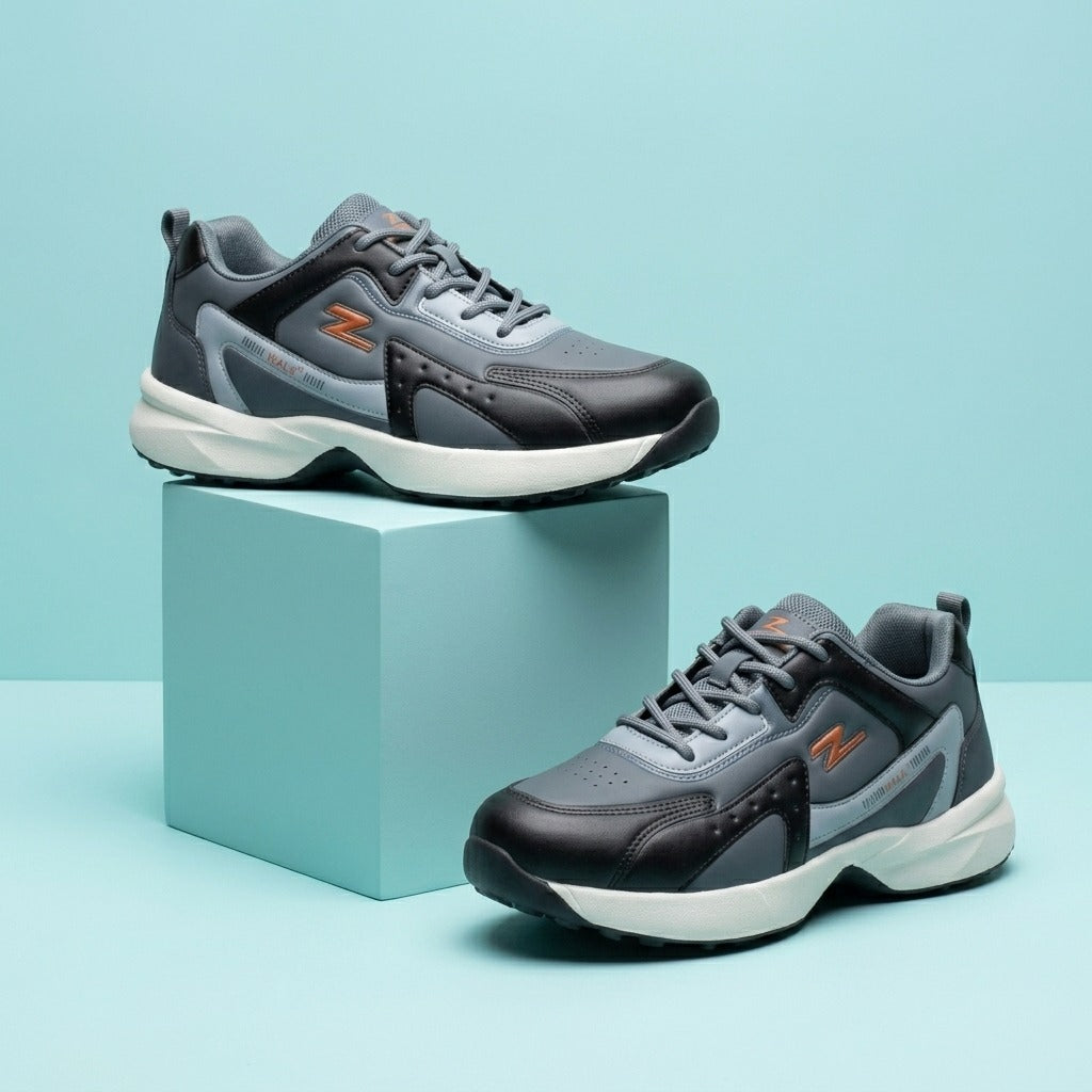 Black Grey Orange Walk Sneakers