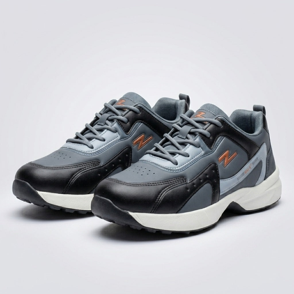 Black Grey Orange Walk Sneakers