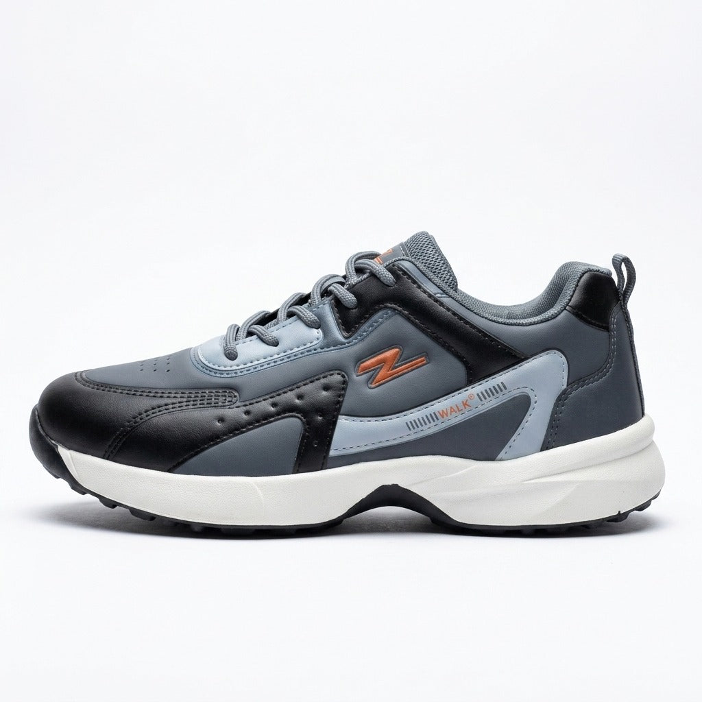 Black Grey Orange Walk Sneakers