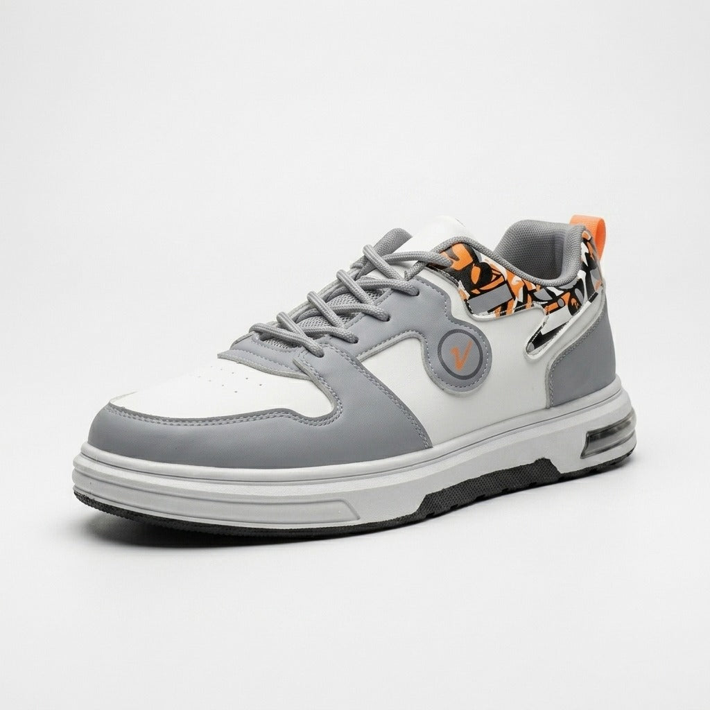 White Grey Orange Street Sneakers