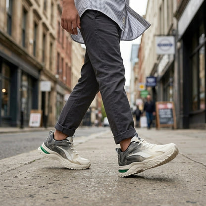 Cream Grey Sporty Sneakers