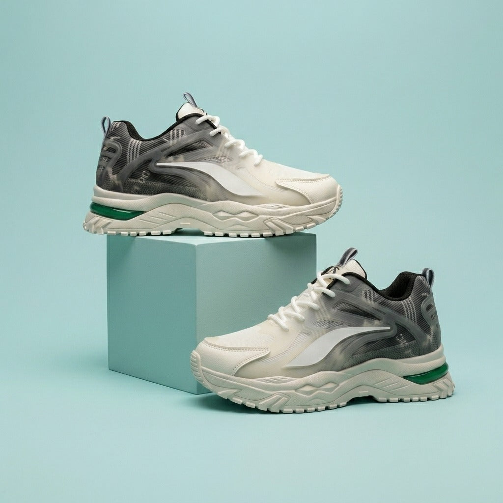 Cream Grey Sporty Sneakers