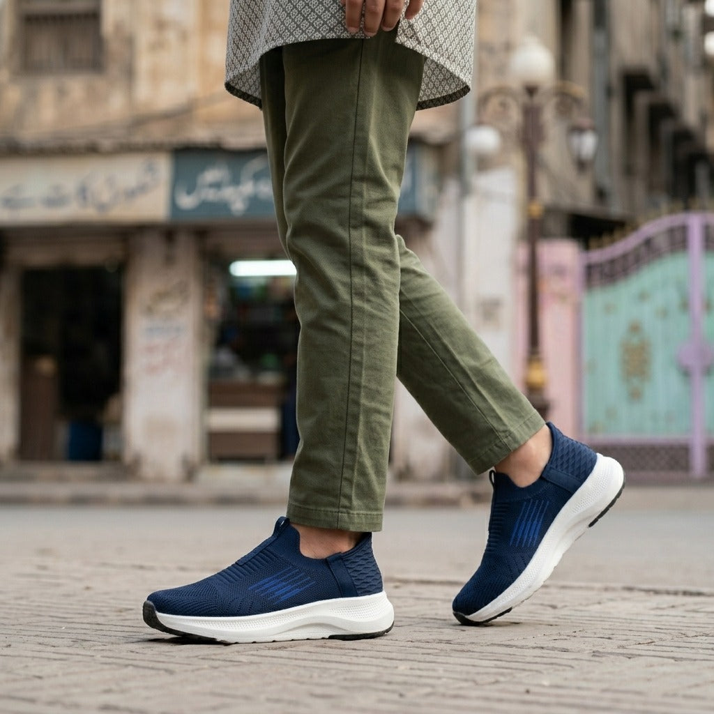 Navy Slip On Sneakers