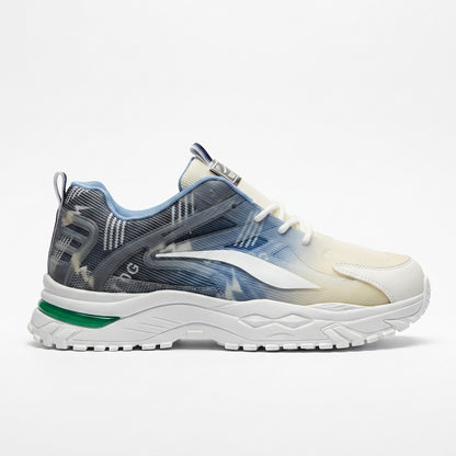 Cream Blue Sporty Sneakers