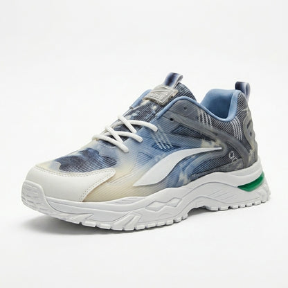 Cream Blue Sporty Sneakers