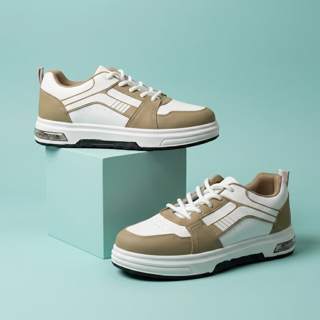 White Beige Street Sneakers