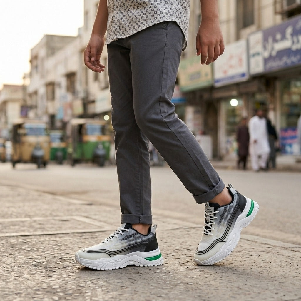 White & Black Street Sneakers