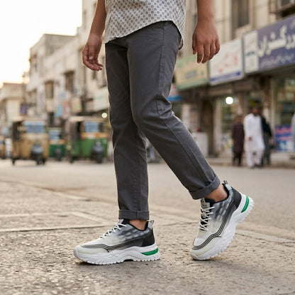 White & Black Street Sneakers