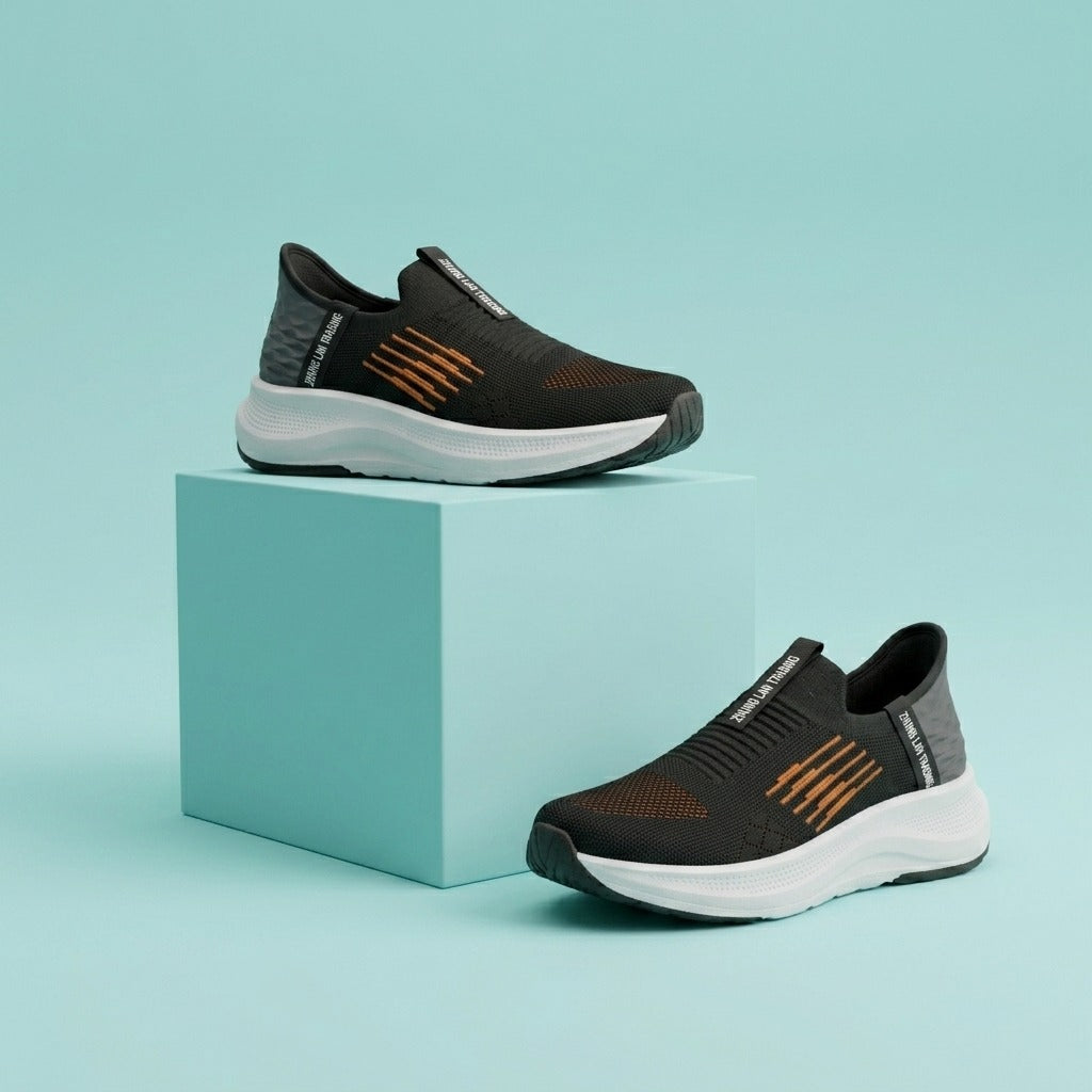 Black Orange Run Sneakers