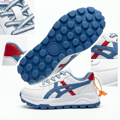 Retro Sport Sneakers - White Blue Red